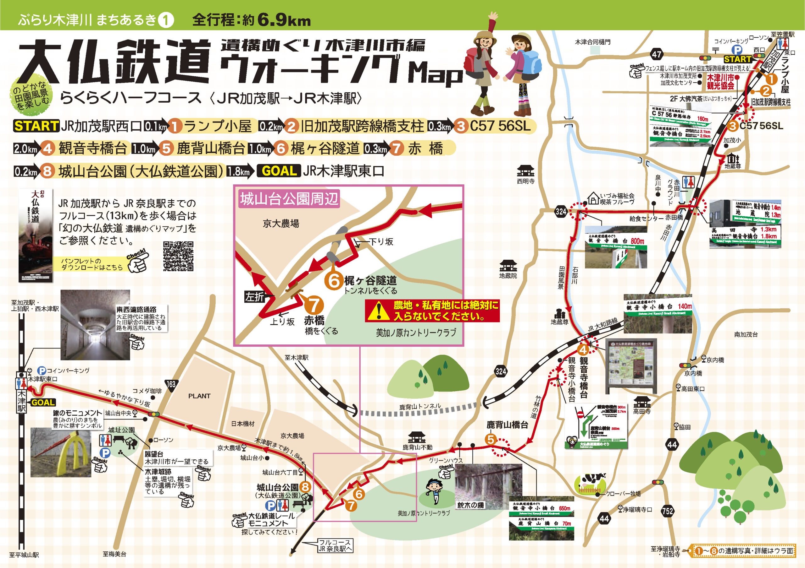 大仏鉄道遺構めぐり木津川市編『 ウォーキングMap』